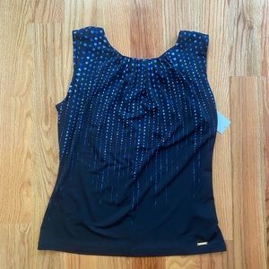 Calvin Klein - Blue Ombré Sleeveless Suiting Blouse - Size S